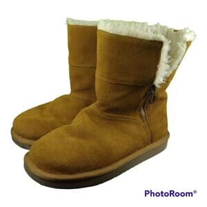 Koolaburra By Ugg Aribel Short Faux Fur Lined Suede Winter Boots Size 7